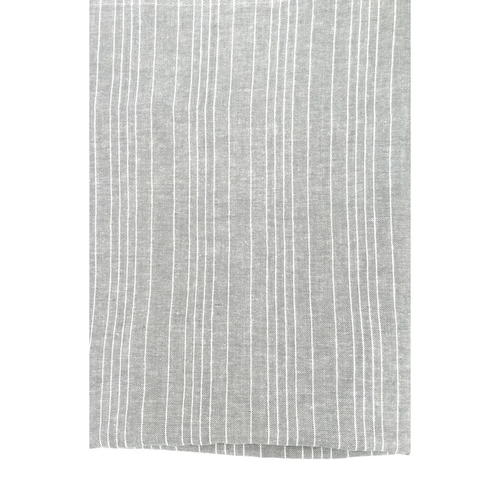 Weavetex Linen Blend Gray Stripe Curtain Panel 54x88 Tab Top Semi Sheer NEW